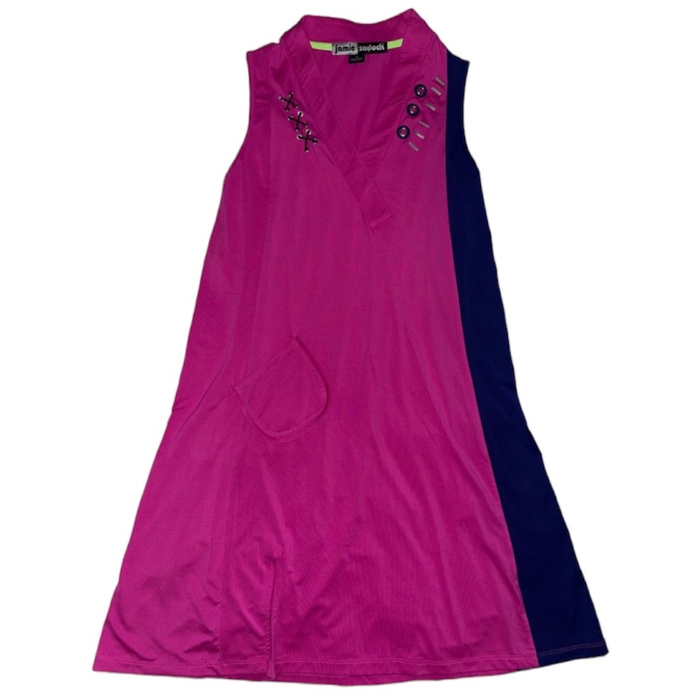 Jamie Sadock Pink and Blue Sleeveless Sporty Dress